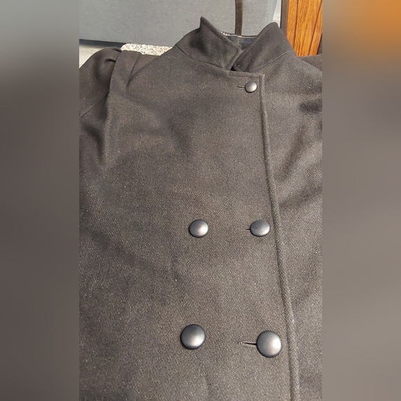 LADY SUZETTE WOMEN'S VINTAGE BLACK PEA COAT‎ SIZE LARGE - Picture 6 of 8